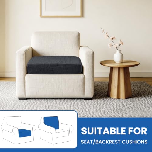 Super Stretch Sofa Cushion Covers (1 Piece, Charcoal Gray) - color: Charcoal Gray, size: 1 Cushion Chair