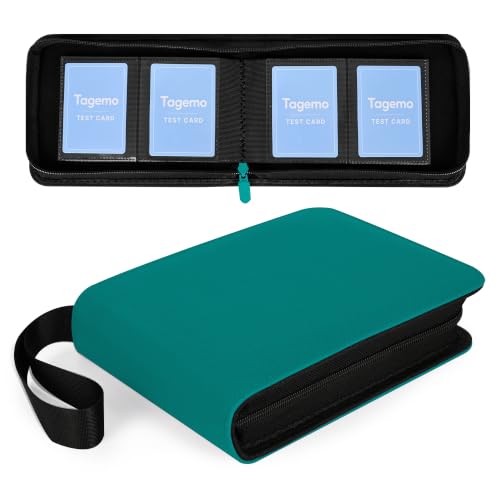 2 Pocket Mini Card Binder - Small Trading Card Album with Zipper,80 Pockets PU Leather Holder, Side-Loading Small TCG Binder for Standard Anime & Sports Cards - color: Teal Green, size: 2-Pocket