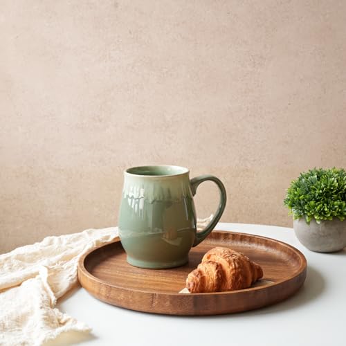 Bosmarlin Extra Large Ceramic Coffee Mug, 24 Oz, Dishwasher and Microwave Safe, Big Oversized Tea Cup, Reactive Glaze (Pale Green) - color: Pale Green