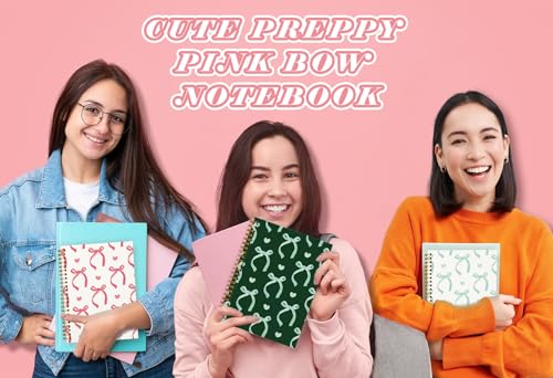 QUICQOD Dark Green Coquette Bow Spiral Notebook for Women 5.5x8.3 Inch - color: deepgreen