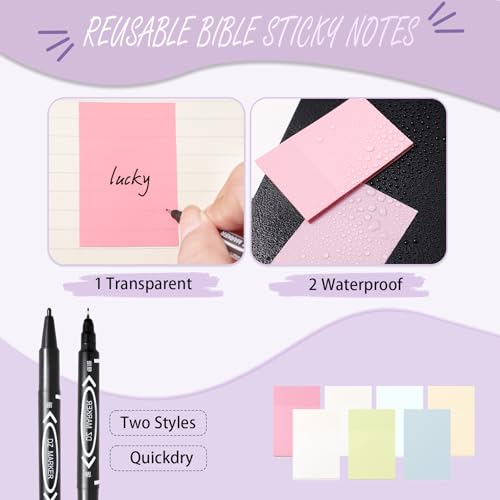 XKDOUS 44 Pcs Bible Study Supplies Journaling Kit, Bible Highlighters, Pale - color: Pale