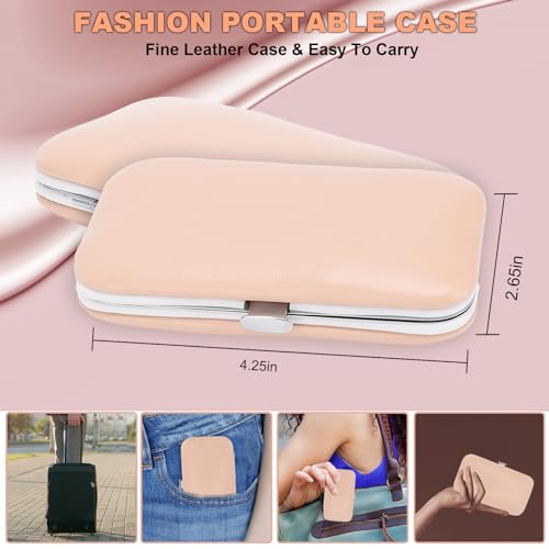 9 PCS Nail Clippers, ONEHERE Premium Manicure Set, Professional Grooming Gift Kit, Pedicure Kit, Facial, Hand, Foot, Cuticle Nail Care Tools, Fingernail Clippers with Luxurious Portable Travel Case