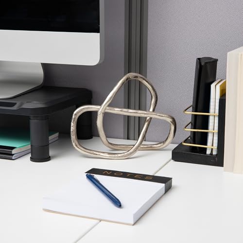 Mind Reader Metal Geometric Infinity Sculpture, Modern Home and Office Decor, Accent for Desks, Coffee Tables, and Shelves, Metal, Silver - color: Silver Decorative Squiggle