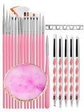 Nail Art Brush Set with Silicone Sculpting Tools, Metal Dotting Tips & Brush Holder – Includes Mixing Palette, Nail Painting Brushes for Gel, Acrylic, DIY Nail Design, Salon & Home