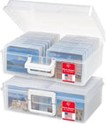 IRIS USA Photo Storage Box |Made in USA| 16 Cases - (2-Pack) - Clear - color: Clear, size: 16 Cases (4x6), style: Handle Box (2 - Pack)