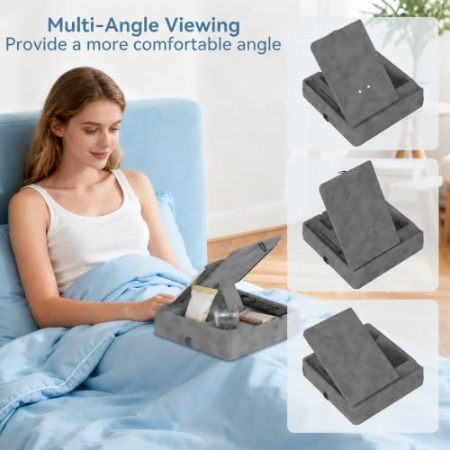 Tablet Pillow Stand with Storage for Bed, Lap, iPad and Kindle