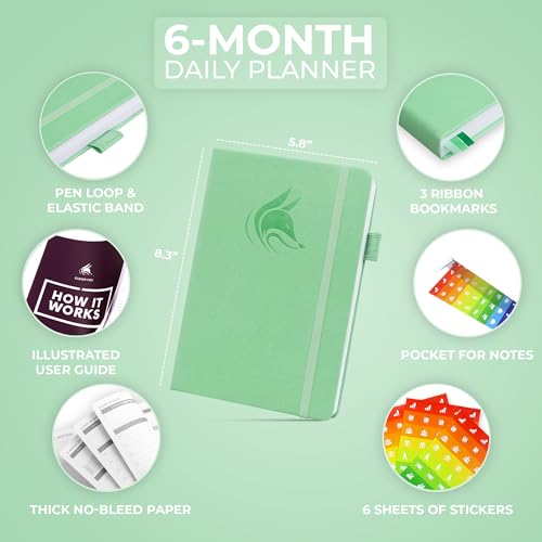 Clever Fox Daily Planner, Undated Professional & College Day, Mint - color: Mint (Undated)