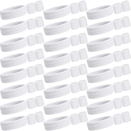 Sweatbands and Wristbands Set, Women, Men - color: White