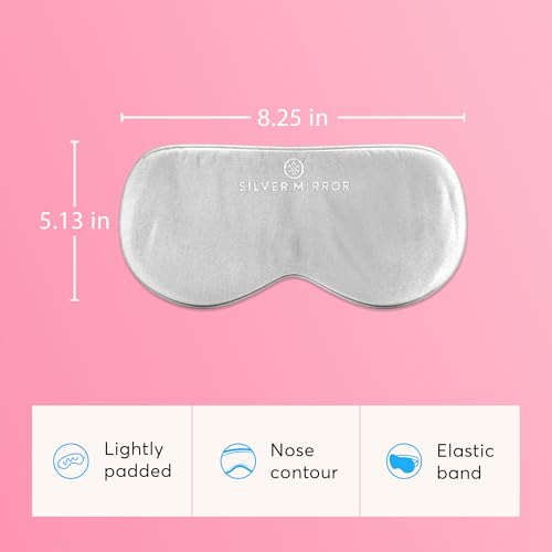 100% Silk Sleep Essentials Set in Silver: Pillowcase and Eye Mask - color: Silver