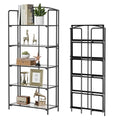 Crofy 5-Tier Wider Foldable Bookshelf, Black Frame & Transparent Shelves - color: Black Frame & Transparent Shelf, size: 5 Tier Wider