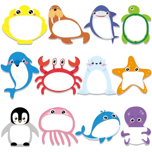 Yinder 24 Pads Kids Sticky Notes, Ocean Animal Cartoon Memo Pads - color: Multicolor, size: Ocean Animals