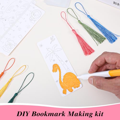 451Pcs DIY Bookmark Making Kit with Laminating Pouches, Tassels, Punch - color: Diy Bookmark Making Kit