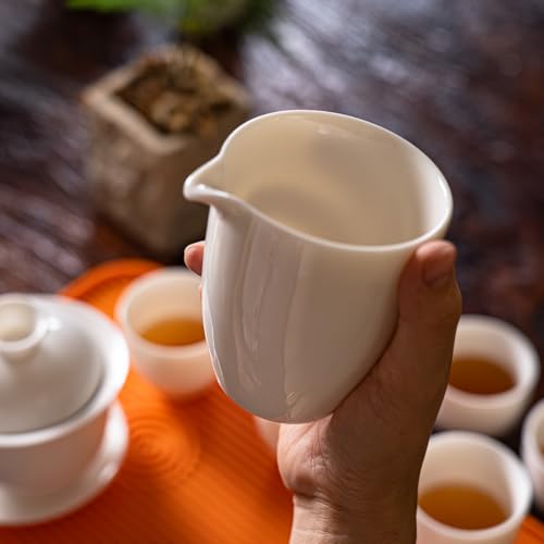 KEYDUACU Gaiwan Tea Set,Chinese Gongfu Tea Set,Portable for Adults,Home - style: Home-White