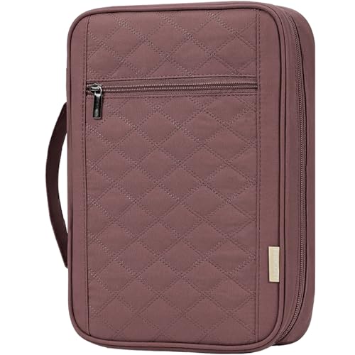 FINDCOZY Bible Cover for Women, Large Carrying Case for Regular Bible - color: Rosewood Pink, size: Large