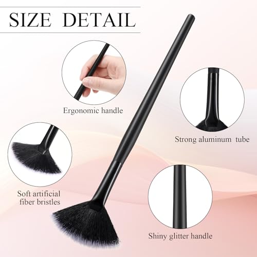 Maitys 9 Pieces Facial Fan Mask Brushes, Black with White - color: Black with White