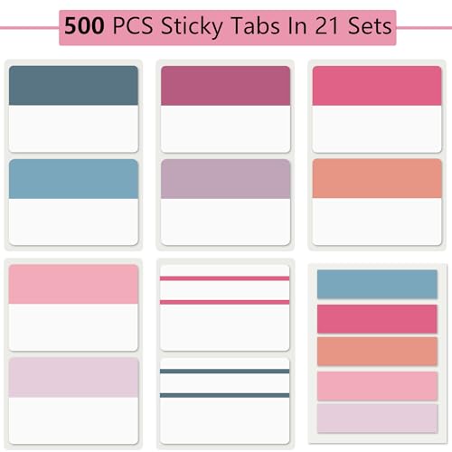 ELII 500 PCS Sticky Index Tabs 2 Inch Colorful Sticky Tabs for Notebooks - color: Sunset, size: 500