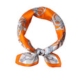 ANDANTINO 100% Mulberry Silk Scarf -21” Square Neckerchief with Gift Packed - color: Bright Orange
