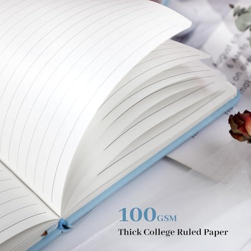 Lined Journal Notebook for Women Cute Leather Notebooks for Writing - color: Blue