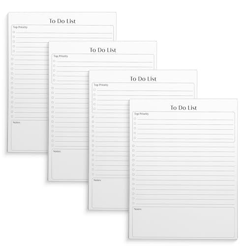 Better Office Products To Do List Notepad, 8.5" x 11", Planning Note Pad, 50 Sheets, Daily Agenda Productivity Checklist Organizer, (4 Pack) - style: 4 Pack
