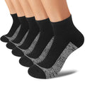cuangya Women Athletic Ankle Cushioned Running Socks 6-Pairs - color: 5 Pairs Black Socks, size: 5-8