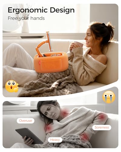 LULULOOK Tablet Pillow Stand for Kindle/iPad, Kindle Holder for Bed, Orange - color: Cosmic Orange