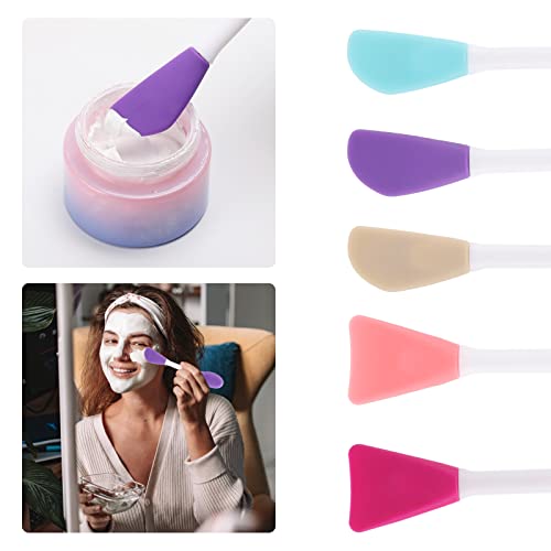 20 Pcs Silicone Face Mask Applicator, 2 in 1 Double-Sided Facial Scrubber Brush Tool, Double-Head Manual Cleansing Brush for Deep Gentle Exfoliating - size: 20Pcs