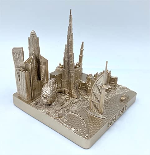 ZIZO Modern The World Landmarks Model Buildings City Skyline Statue for Home Decor for Boy Friends Gold 4" (Dubai) - color: Dubai