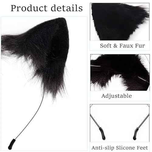 Bear Ears Cute Headband Fluffy Grizzly Hairband, Animal Ear Head Wear for Valentines Halloween Christmas Party - style: Fox Ears