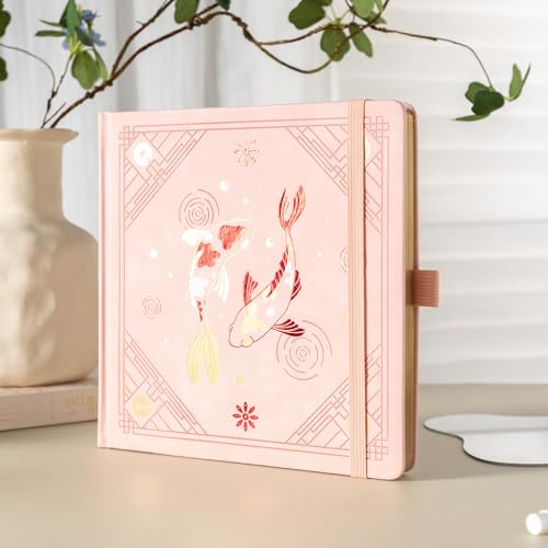 TIEFOSSI Dotted Square Journal Notebook 160 Pages for Women & Men(8 x 8) - color: Pink, size: Square-Dotted