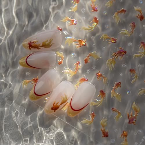 5D Embossed Under The Sea Stickers for Nail Art, Jelly Fish - style: to4906