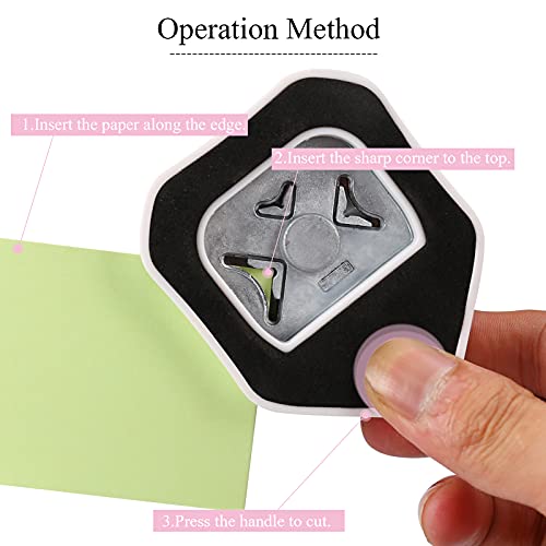 3 Way Corner Rounder Punch, 4mm, 7mm, 10mm 3 in 1 Corner Cutter for Paper Crafts, Laminator, Cardstock, DIY Projects, Photocards, Card Making and Scrapbooking - color: Pink