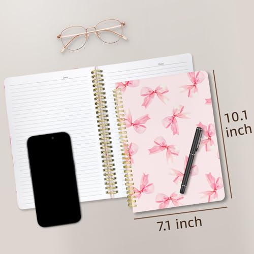 Cute Spiral Notebook Lined Journal B5 Note Book with Pocket, Bowtie - color: Big Bow