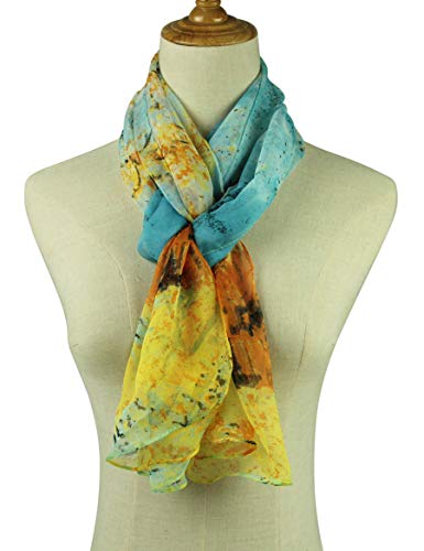 PANTONIGHT Long Chiffon Sheer Scarf Gradient Shaded Colors Lightweight Scarf For Womens - color: Col 750