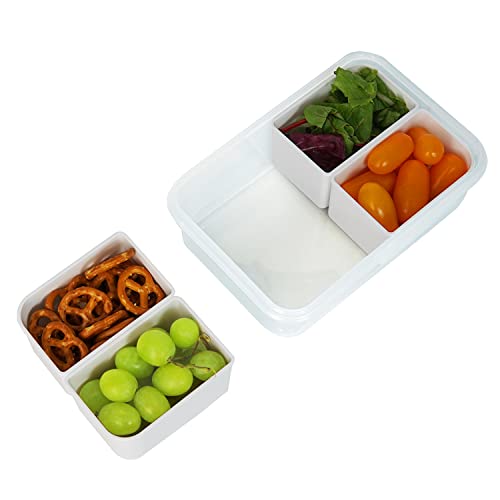 carrotez 4 Compartment Food Container - 4.6 Cup (1100ml) - color: White, size: 4 Compartment (4.6 Cup)