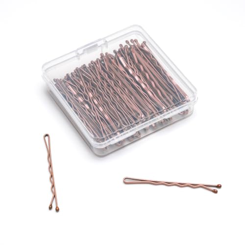 100 Count Bobby Pins for Women with Small Box, Brown - color: Bobby Pins - Brown