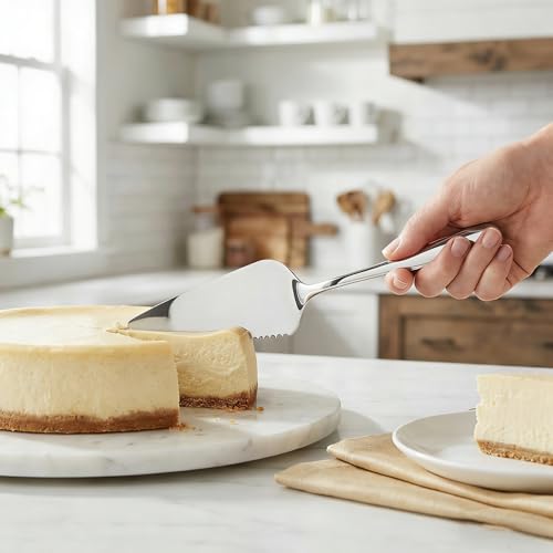 2-Piece Cake Server & Pie Cutter Set, Stainless Steel Triangle Spatula - color: Silver