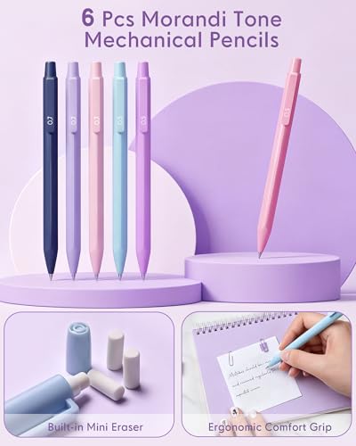 XKDOUS 23 Pcs Mechanical Pencil Set, Aesthetic Stationery Set for School - color: Multicolor,Black