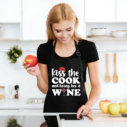 Funny Black Apron with Pockets for Man,Dad,Husband,Father in Law,Chef Daddy Women Grilling Apron BBQ Cooking Gifts - color: Apron-7