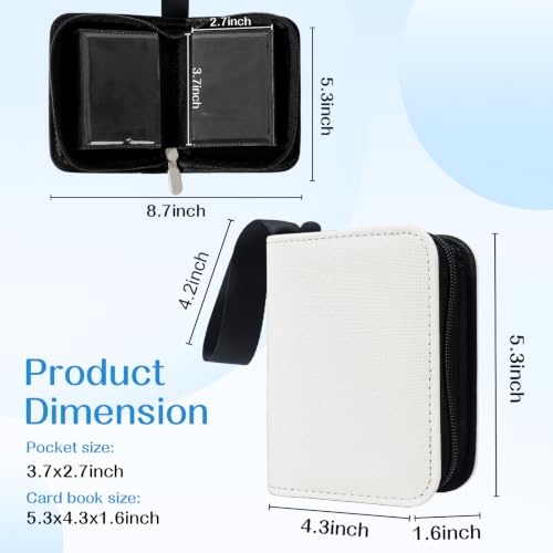 1 Pocket Card Binder–Collectible Trading Card Album,Single Card Holder with 20 Pages,Holds 40 Cards,Side-Loading Mini Binder for TCG,MTG,Sports, Baseball,Football,Small Sports Card Book-White - color: White
