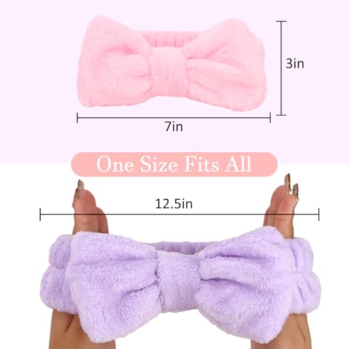 10 Pack Pink & Purple Spa Headbands - color: pink and purple