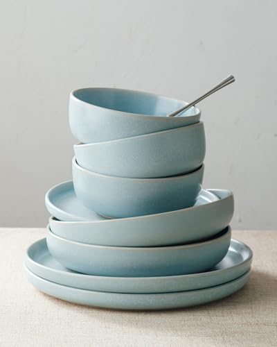 Famiware Milkyway 12-Piece Stoneware Dinnerware Set, Light Blue - color: Light Blue, size: Service for 4 (Standard Dinner Set)