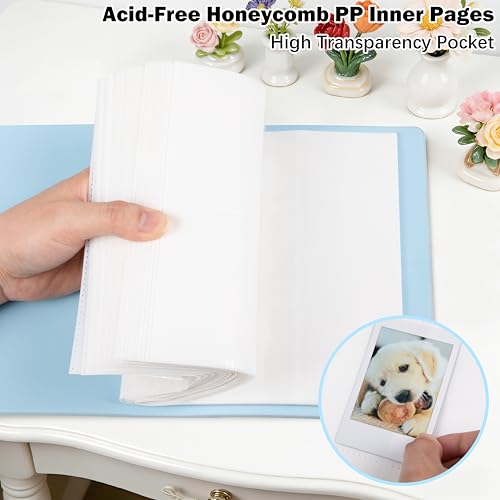 Ruibytree 320 Pockets Album for Instax Mini & Polaroid 2x3" Pictures, Blue - color: Blue