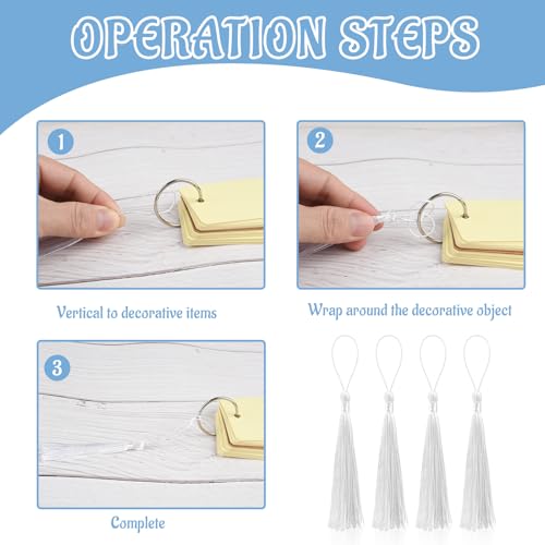 100 Pcs Bookmark Tassels Bulk White Soft Craft Silky Handmade Mini Tassels for Jewelry Making with Loops for DIY Craft Accessory Dress Decoration - color: White