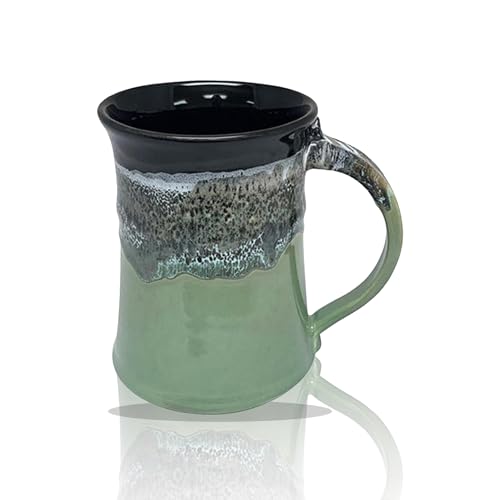 Clay in Motion Handmade Ceramic Mug 24 oz, Large Coffee Mug, Hand Painted Stoneware, Dishwasher Microwave & Oven Safe, Lead-Free, Made in USA Since 1981 (Midnight Prairie) - style: Midnight Prairie