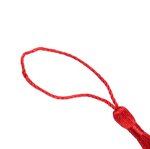 100Pcs 5 Inch Silky Bookmark Tassels for Jewelry, Souvenir(Dark Red) - color: Red