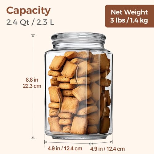 ComSaf Large Square Glass Pantry Jar with Lid 78 oz Wide Mouth - size: 78oz-1Pcs
