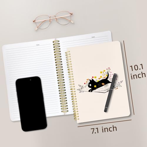 Cute Spiral Notebook Lined Journal B5 Note Book with Pocket, Book - color: Cat Book