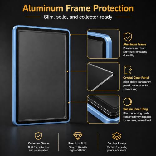 PSA Slab Case, Magnetic 9-Point Lock Display Protector,Blue - color: Light Blue