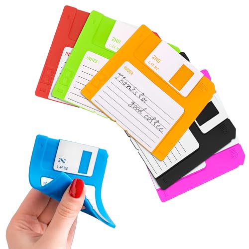 Floppy Disk Coasters Set of 6, 3.54 in, Colorful Retro 90s Design - color: 6pcs Multicolor Coasters