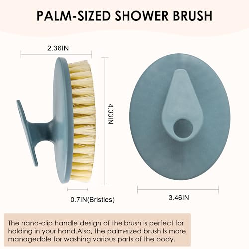 INNERNEED Food-Grade Soft Silicone Body Scrubber with PP Exfoliating Brush - color: (Set)pp Blue+silicone Black